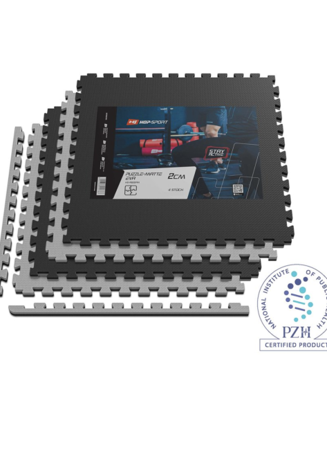 Мат-пазл Hop-Sport EVA 2см HS-A020PM - 4 частей черно-серый Киев - изображение 2