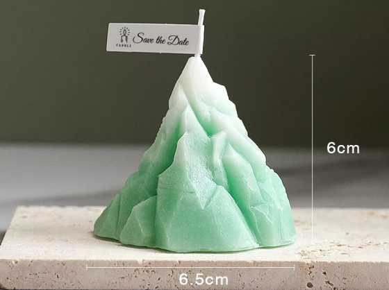 Свеча конусная в форме горы, ручной работы, в зеленом цвете Каменец-Подольский