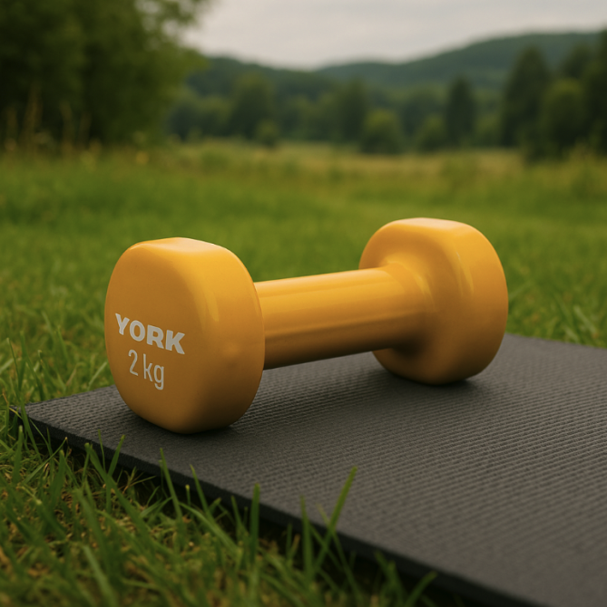 Гантелі для фітнесу вінілові круглі York Fitness 2х2кг жовтий Киев - изображение 11