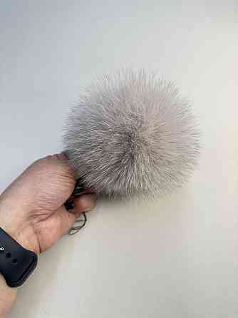 Помпони з натурального хутра песця на шапку 10-12см Бежевий Харків