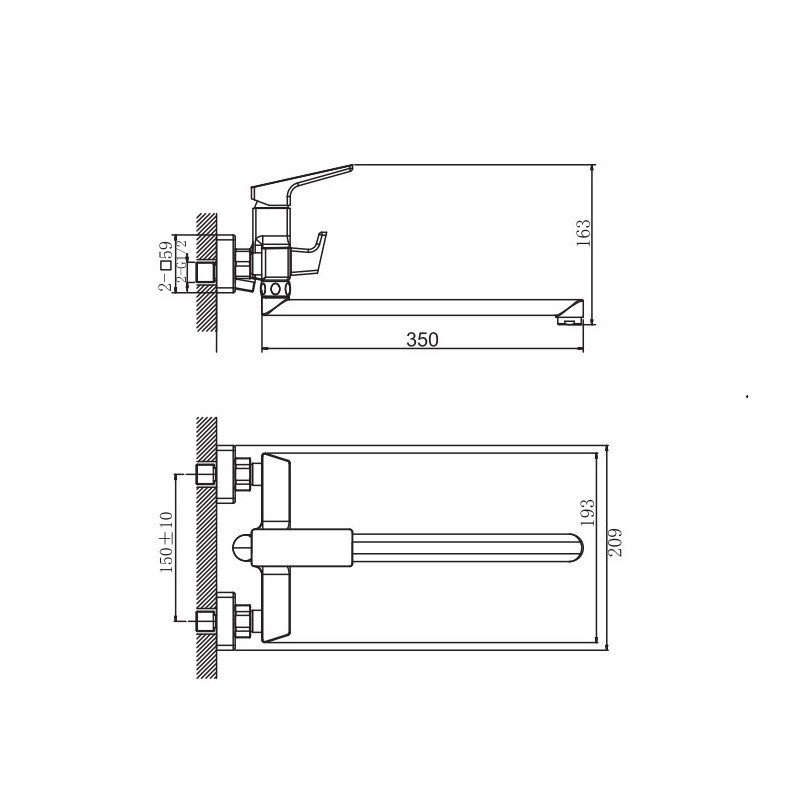 Змішувач для ванни Haiba Turin 006 Euro HB9656 Харків - фото 4
