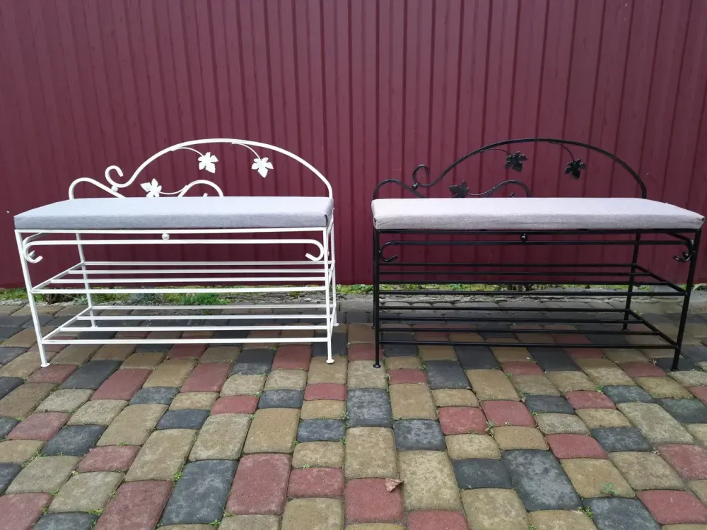 Прихожая банкетка пуфик пуф кованый без спинки малый M-096 Киев - изображение 3