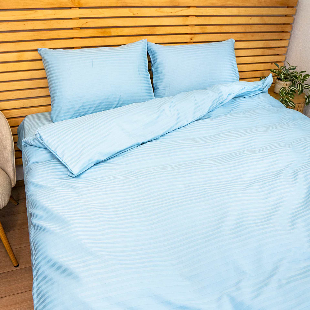 Наволочка страйп сатин на подушку 40х60 см 125 г/м2 YouStar 1 шт. (Блакитний) Суми - фото 3