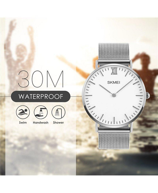 Женские ультратонкие часы Skmei 1182 Cruize Серебристый Винница - изображение 7