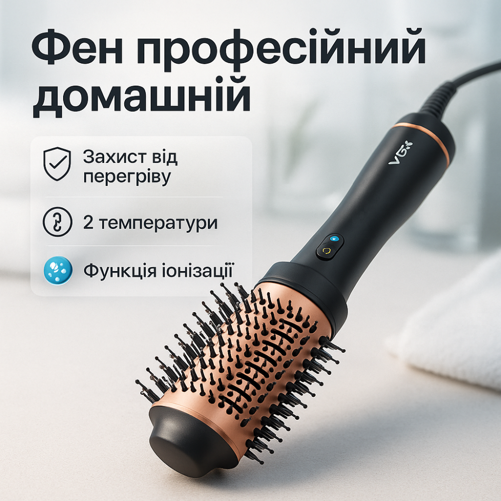 Дорожній фен для волосся, Побутовий дорожній фен для волосся щітка випрямляч SQ-89 Львів - фото 12