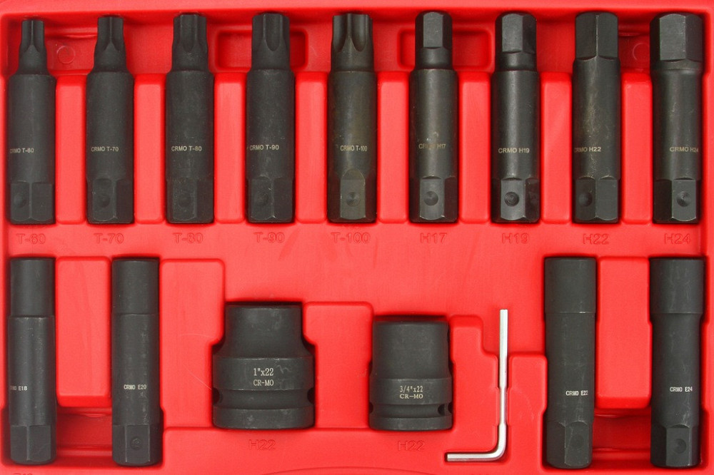 Набор ударных торцевых головок и бит 3/4