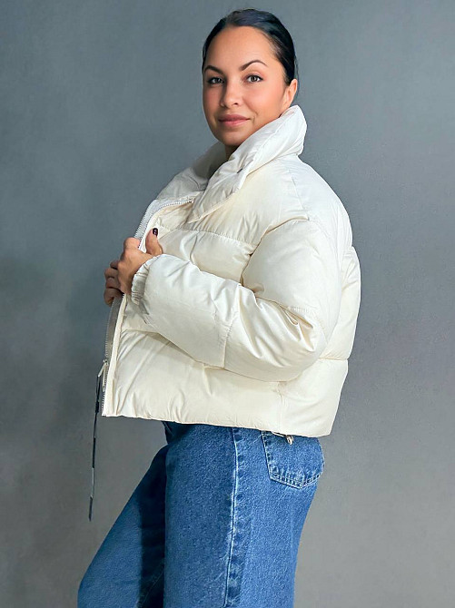 Куртка жіноча Lady Yep 10043 коротка на блискавці з коміром біла, білий, 44 Київ - фото 9