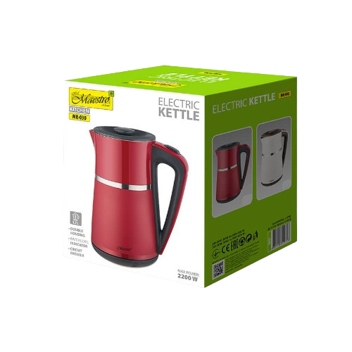 Електрочайник 1,7л 1500W метал (диск) червоний MR-030-RED Maestro Житомир