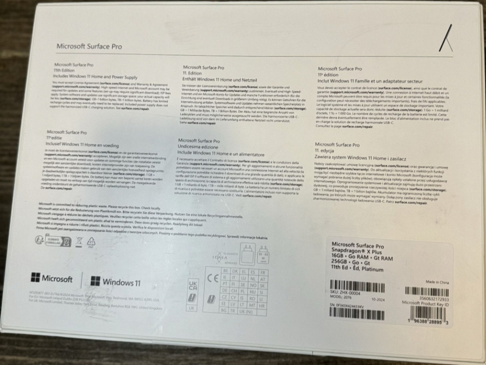 Планшет Microsoft Surface Pro 11th Edition Snapdragon X plus 16gb 256GB Platinum Київ - фото 7