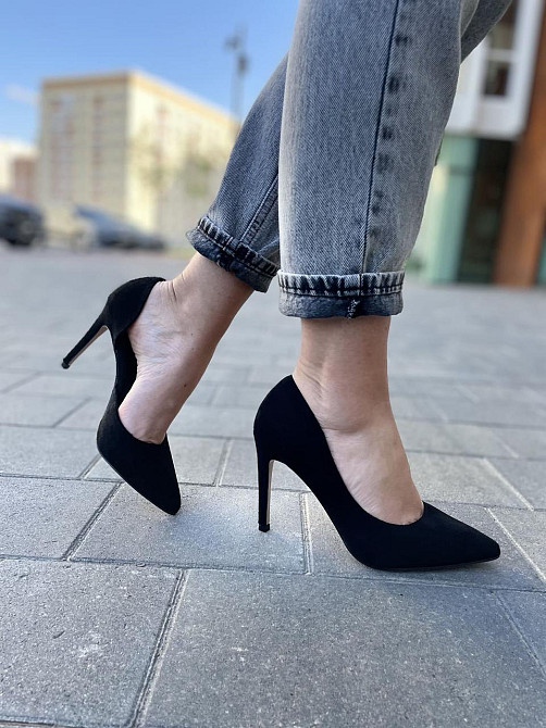 Meideli Туфлі жіночі MEIDELI чорні еко-замша каблук 10см 36р.-23.5см 40р.-26см (L311-1 4970) Коломия - фото 7