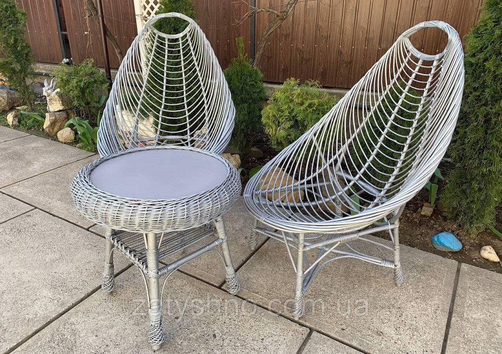 Сірі плетені меблі Київ - фото 3