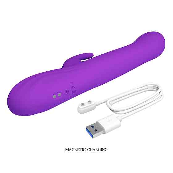 Вібратор-кролик PRETTY LOVE Sabien Purple, силікон, фіолетовий, пульсуюча та вібраційна стимуляція Sex Aura Київ