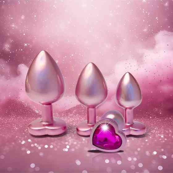 Набір із трьох анальних пробок Dream Toys Gleaming Love, розміри S, M, L, перламутрово-рожевий Sex Aura Київ