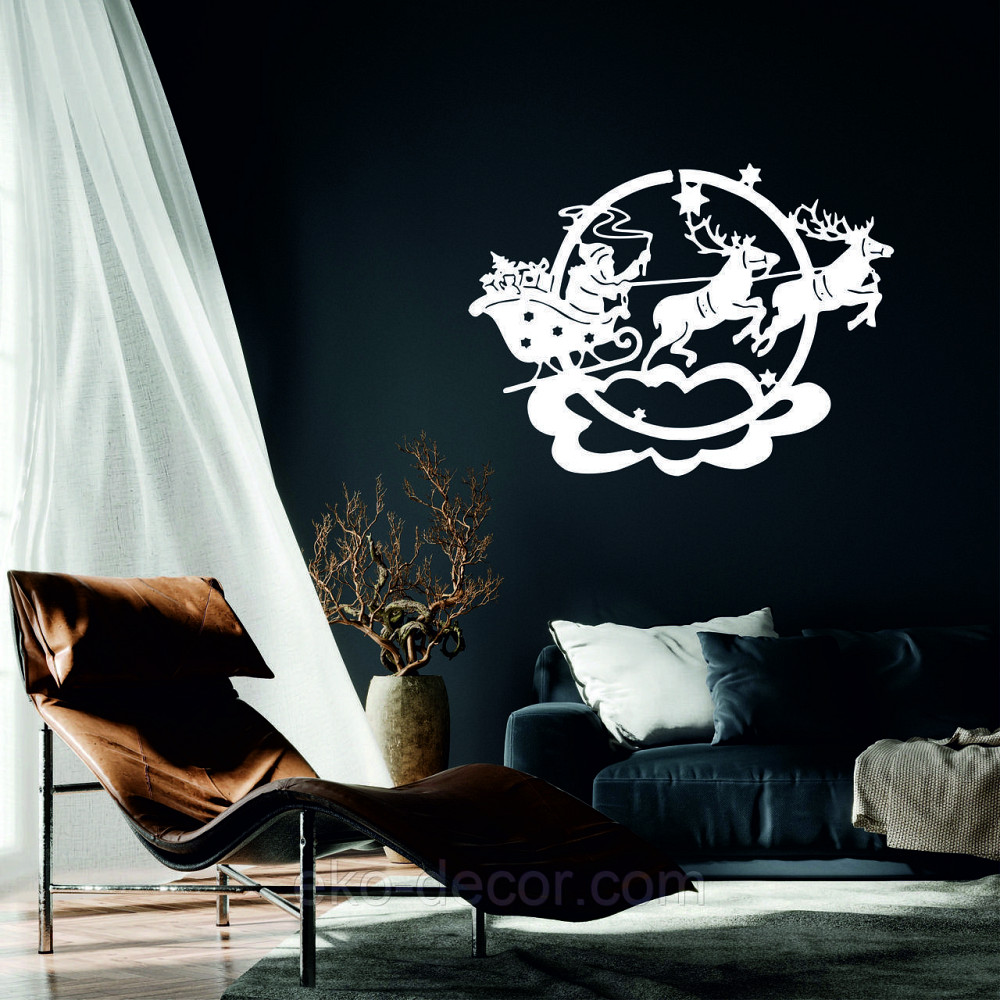 Декоративное настенное Панно «Новый год», Декор на стену 90*66 см, Белый Киев - изображение 1