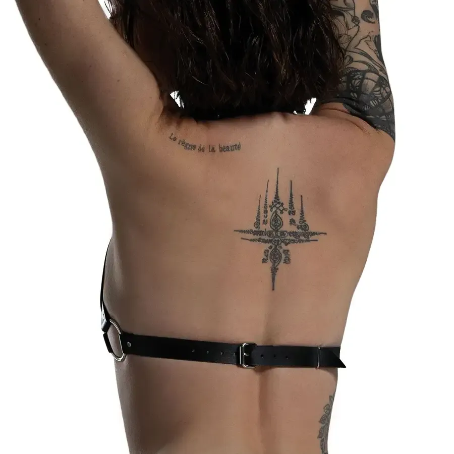 Ліф Серце з натуральної шкіри Feral Feelings - Hearts Bra Black Львів - фото 3