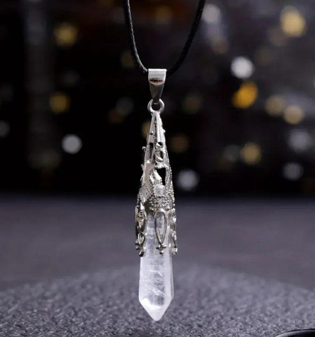 Кулон-маятник из горного хрусталя 6 см. Подвеска для чакр и энергии. Киев - изображение 1