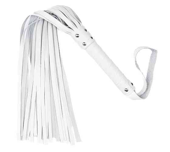Флоггер из натуральной кожи Flirty Leather - White, BG-00034 Sex Aura Киев