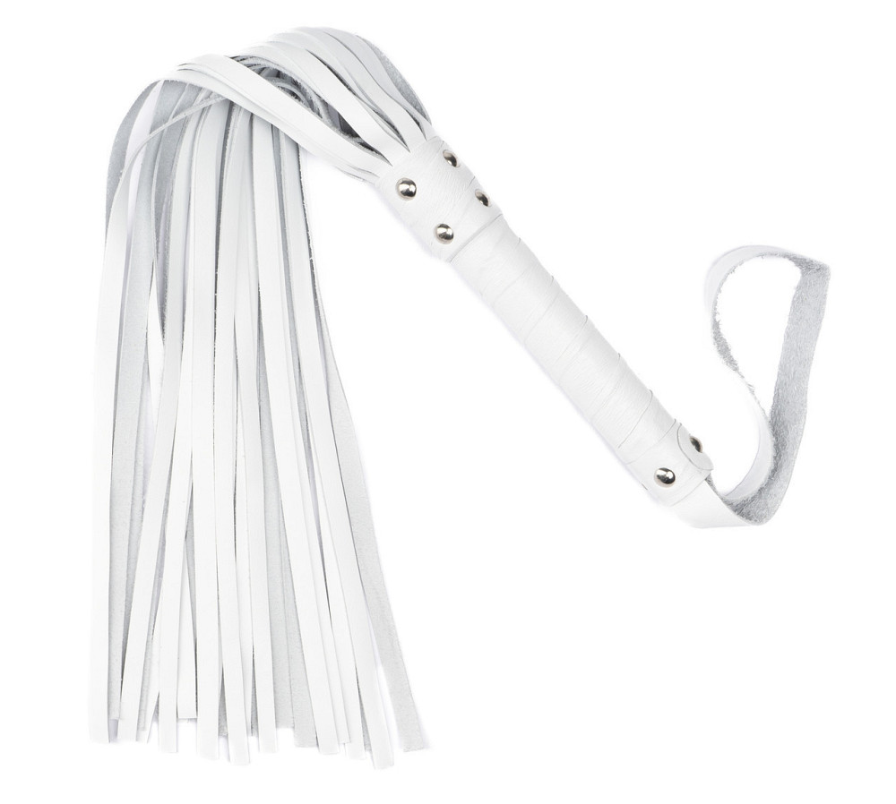 Флогер з натуральної шкіри Flirty Leather - White, BG-00034 Sex Aura Київ - фото 2