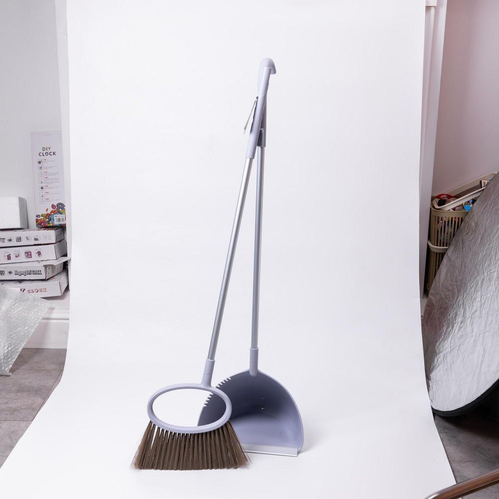 Набір віник і совок на довгій ручці для підлоги 25×25×95 (см) Фіолетовий HP-45-1V Київ - фото 1