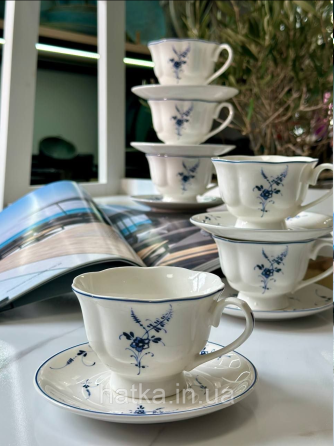 Набір 6 чашок з блюдцями "Балатон" 200мл вінтажний стиль Olens 102-1455 Київ
