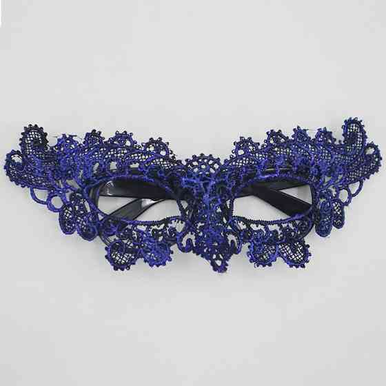 Маска маскарадна із мережива 22 на 7 см синій Київ