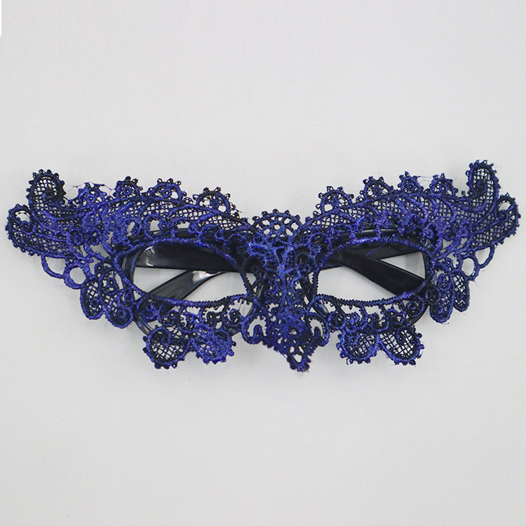 Маска маскарадна із мережива 22 на 7 см синій Київ - фото 4