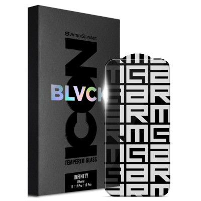 Стекло защитное Armorstandart Infinity Black Icon 2.75D Apple iPhone 17 / 17 Pro / 16 Pro (ARM86416) Винница - изображение 1
