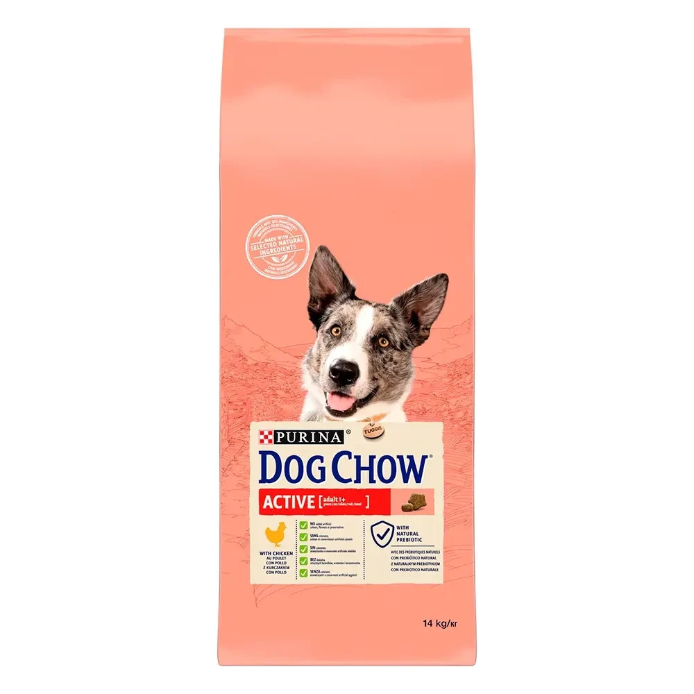 Сухой корм DOG CHOW Active Adult 1+ для взрослых собак с повышенной активностью, с курицей, 14 кг Киев - изображение 1