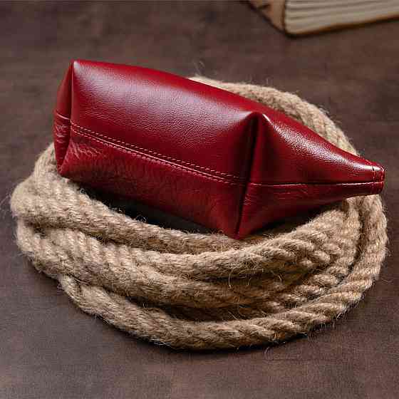 Жіноча косметичка зі шкіри Amelin GRANDE PELLE 11303 Червона Київ