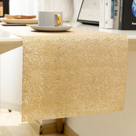Килимок сервірувальний під гаряче, 180×40см, сервірувальна серветка скатертина золотиста Кам'янець-Подільський