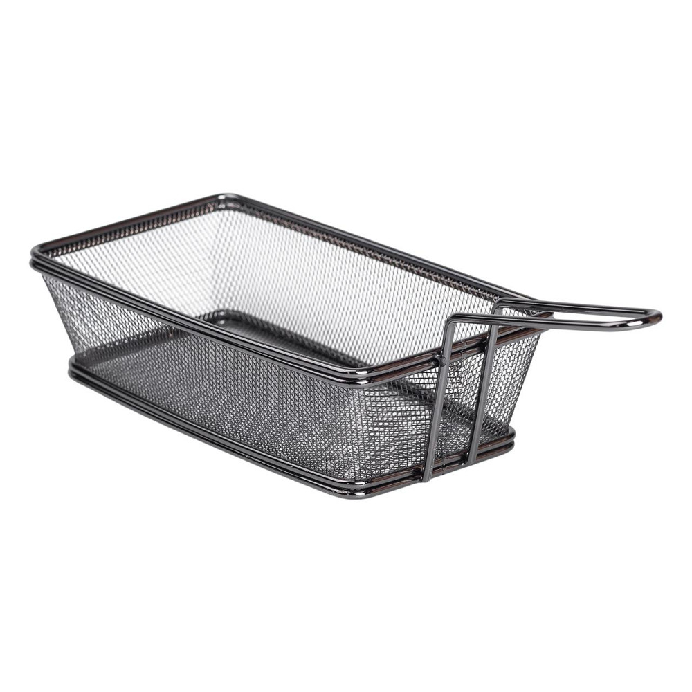 Zhongjing Кошик сервірувальний 21×11.5×5.5 см для подачі картоплі фрі та снеків з ручкою Чорний Коломия - фото 3