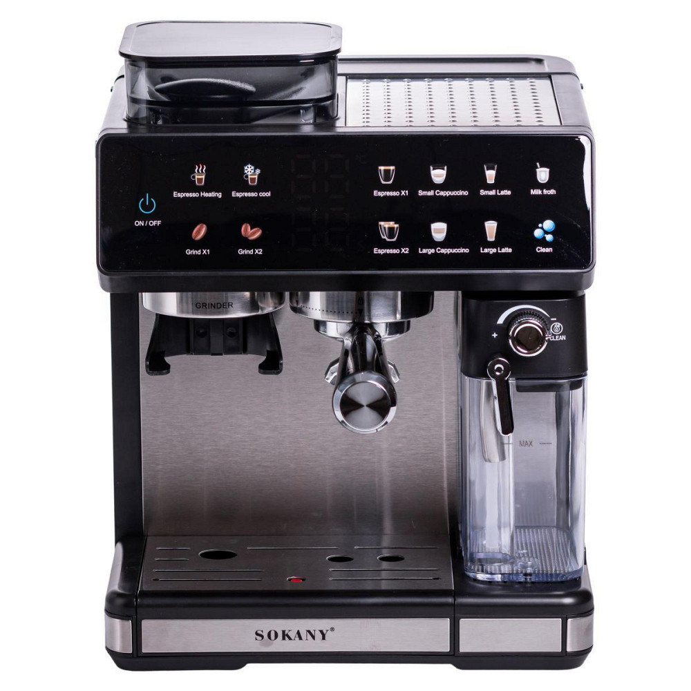 Кофеварка рожковая 4в1с кофемолкой 1800 Вт  резервуар 2.6 л  Sokany SK-04032 Киев - изображение 1