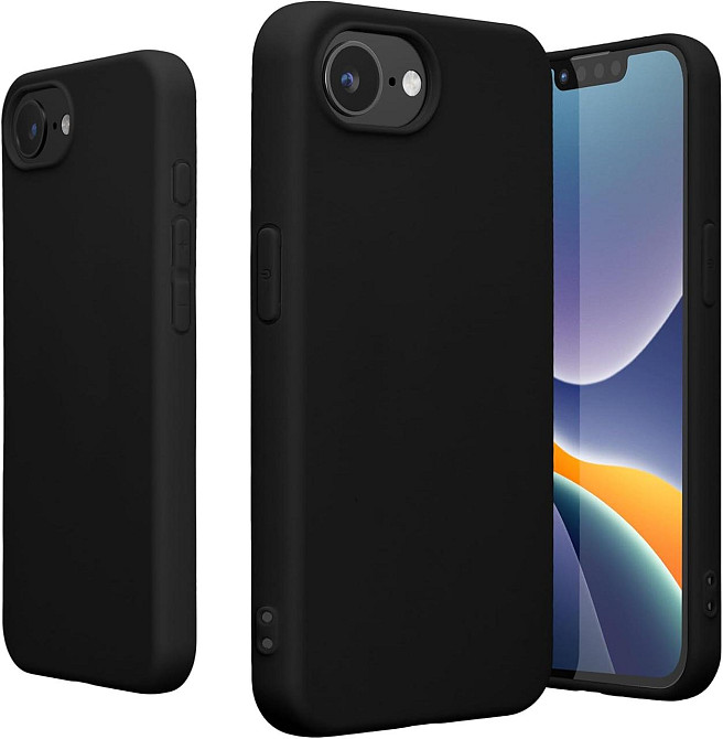 Чехол kwmobile для Apple iPhone 16e мягкий силиконовый TPU матовый черный совместим с беспроводной зарядкой Киев - изображение 8