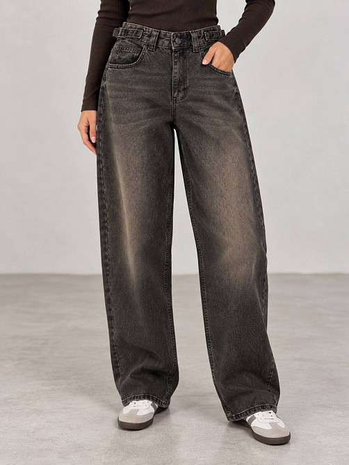 Джинси жіночі It’s Basic 2961-2W6-62 WIDE LEG baggy з регулюванням пояса коричневі, коричневий, 38, 38, 78 см, 106 см Київ - фото 1