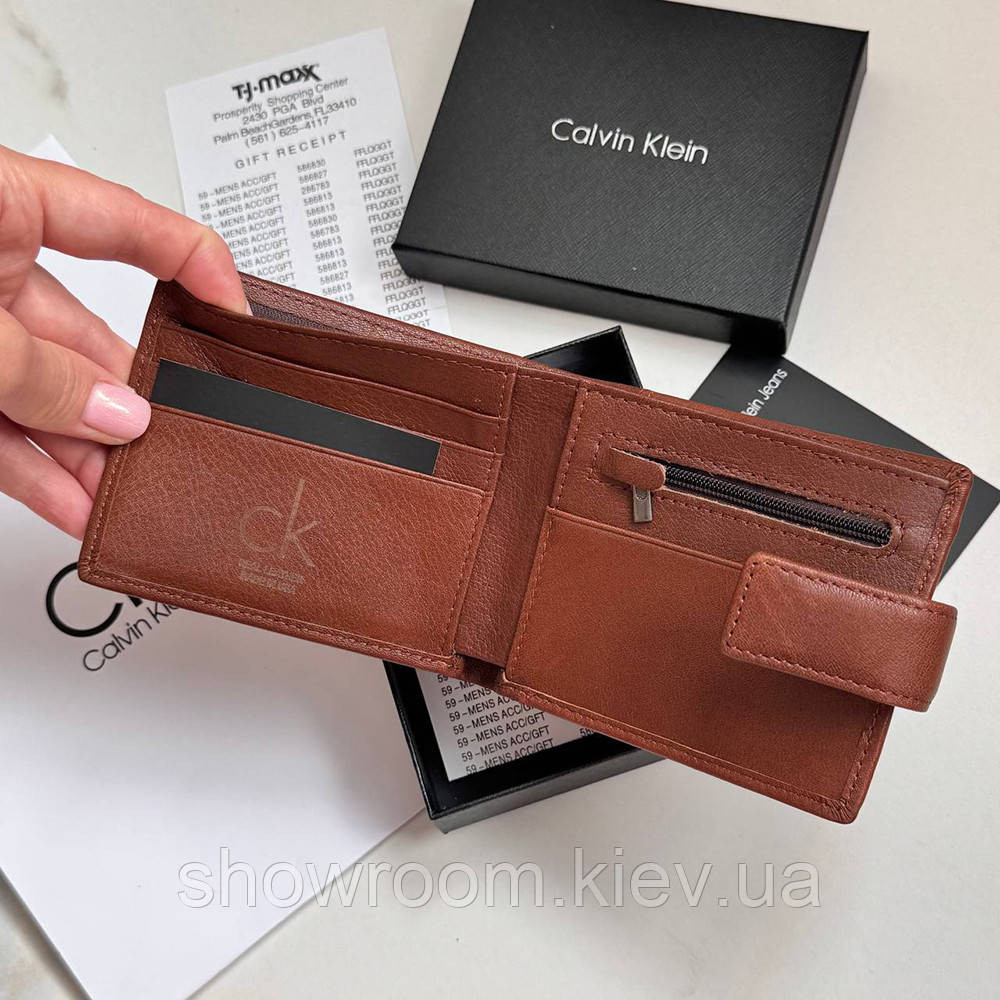 Мужской кожаный кошелек на магните Ск (82081) коричневый Киев - изображение 5