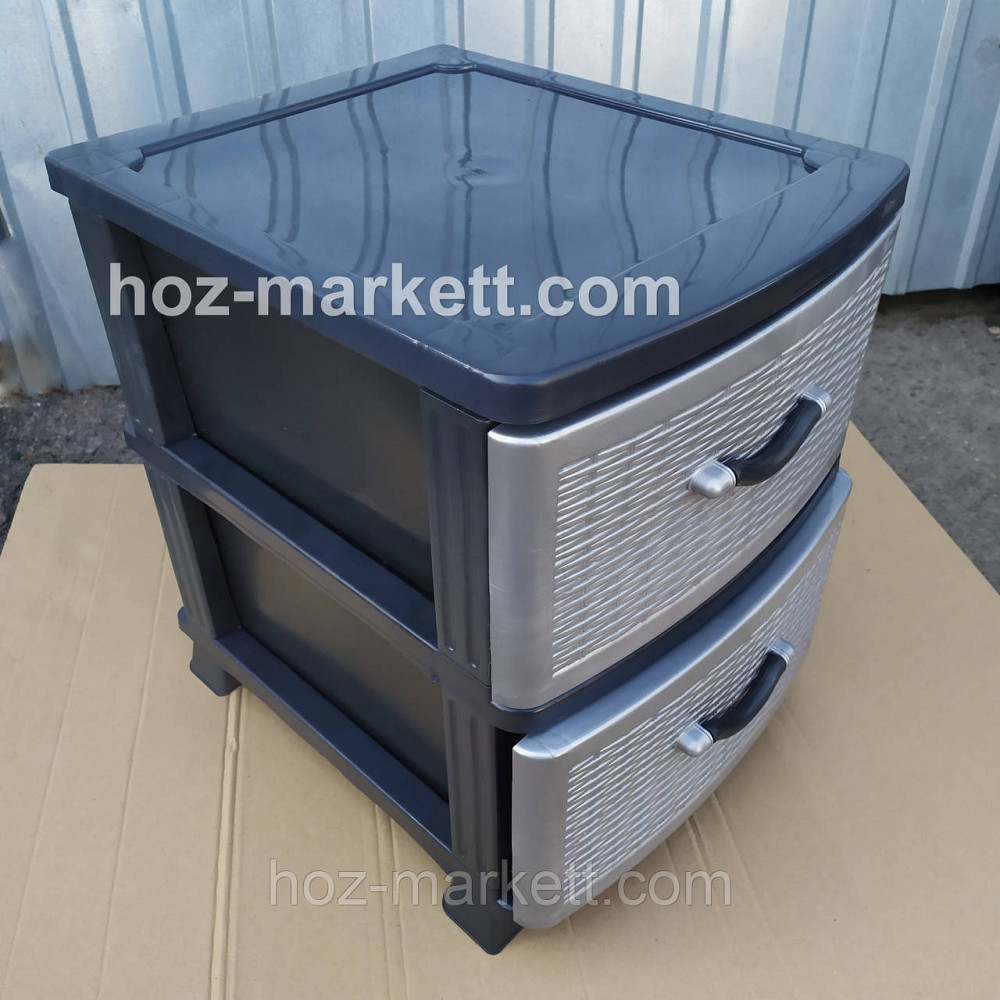 Комод пластиковый тумбочка на 2 ящика серый Харьков - изображение 10