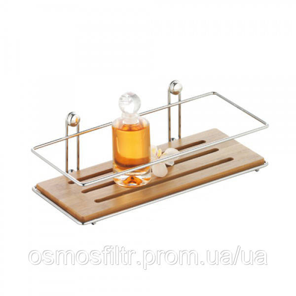 Полка Axentia Боня одноярусная хром сталь бамбук 26.5х8.5х12 см (282090) Киев - изображение 1