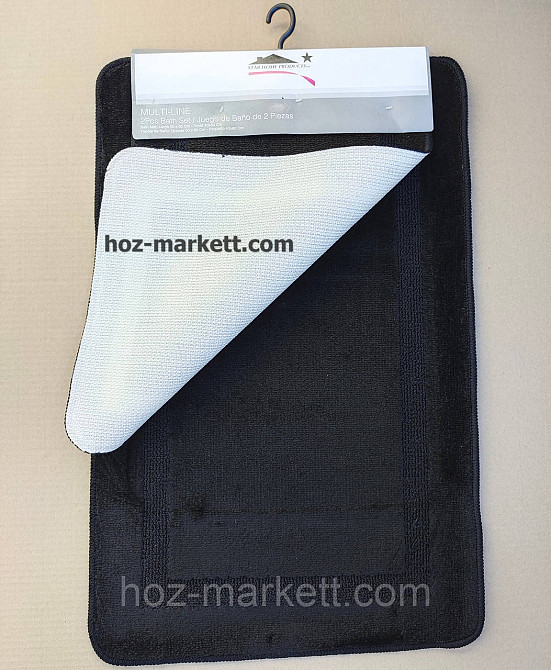 Коврики для ванной и туалета 50 х 80 см  и 40 х 60 см без выреза черные Харьков - изображение 2