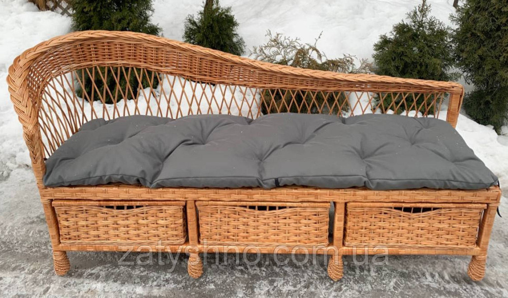 Диван плетеный с шухлядами и подушкой Киев - изображение 2