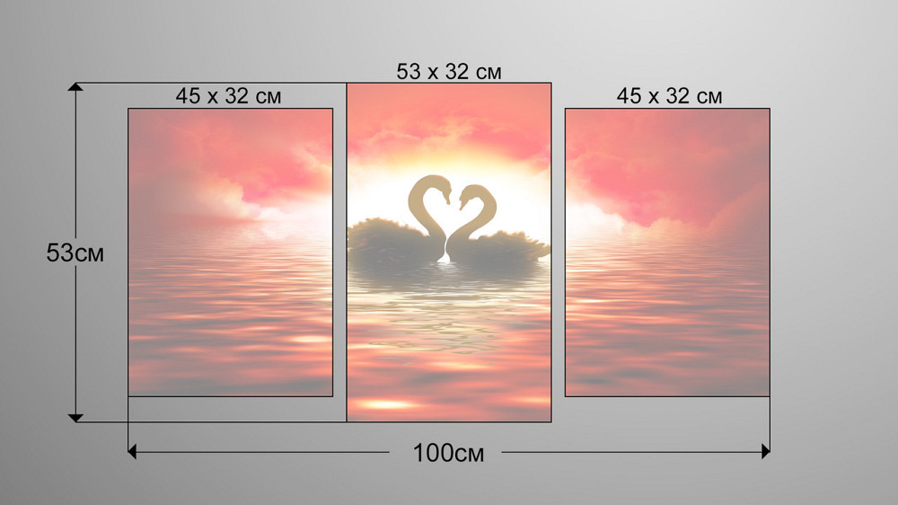 Модульная картина Лебеди Art-122_3 Киев - изображение 3