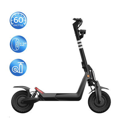 Електросамокат OKAI ES800 Panther Off-Road Black 12", 1500(3000)W, Dual Motor, 19,2Ah, 50km, 60kmh, 35%, NFC, App, 43kg (ES800-B) Киев - изображение 3
