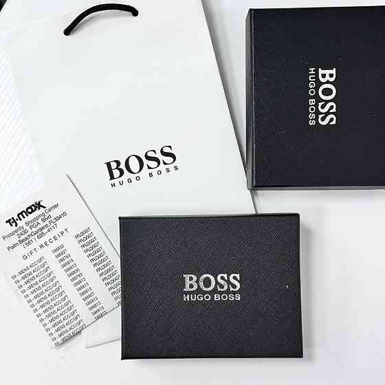 Мужское кожаное портмоне на магните Boss (82081) коричневый Киев