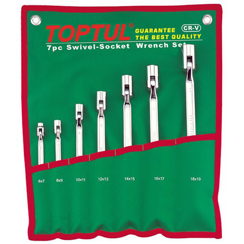 Набір шарнірних ключів дзвіночків TOPTUL 7 шт. 6-19 мм GAAA0704 Одеса - фото 1