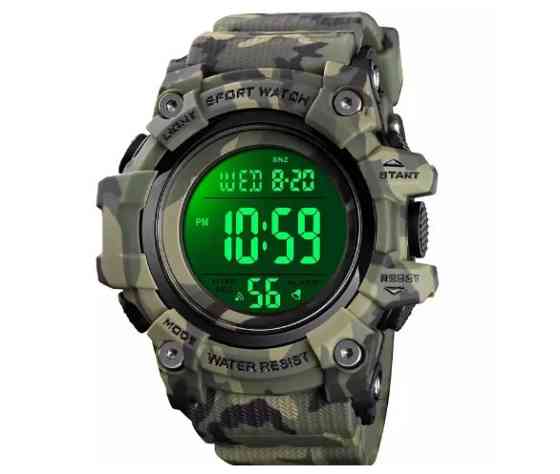 Часы мужские спортивные Skmei 1552 Зеленый камуфляж Винница