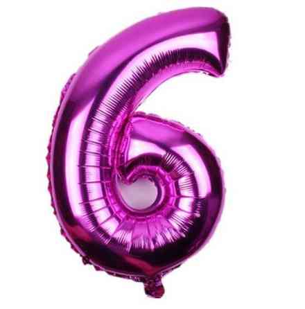 Шарик цифра 6 фольгированная 32 дюйма бургунди Киев