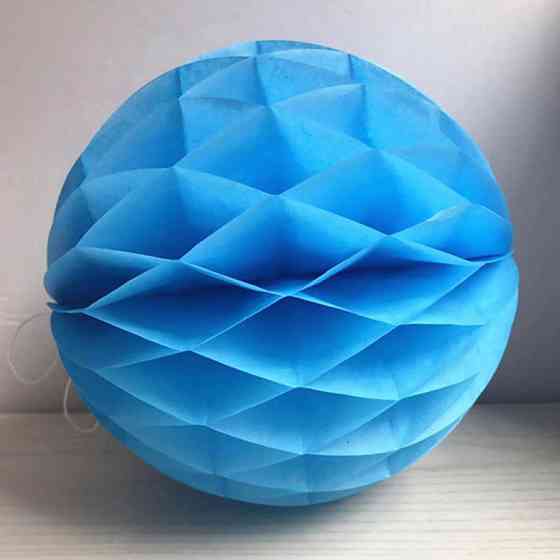 Шарик соты из бумаги для праздника 10 см голубой Киев