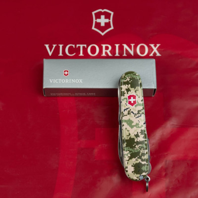 Нож Victorinox Huntsman Army 91 мм Піксель + Лого (1.3713.3_W3941p) Винница - изображение 7