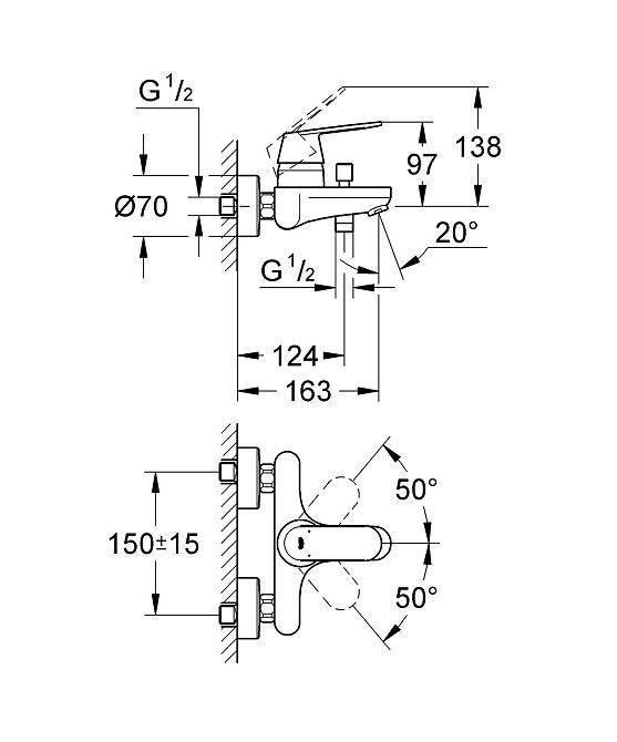 Змішувач для ванни Grohe Eurosmart Cosmopolitan   ( 32831000 ) 24308 Харьков - изображение 2