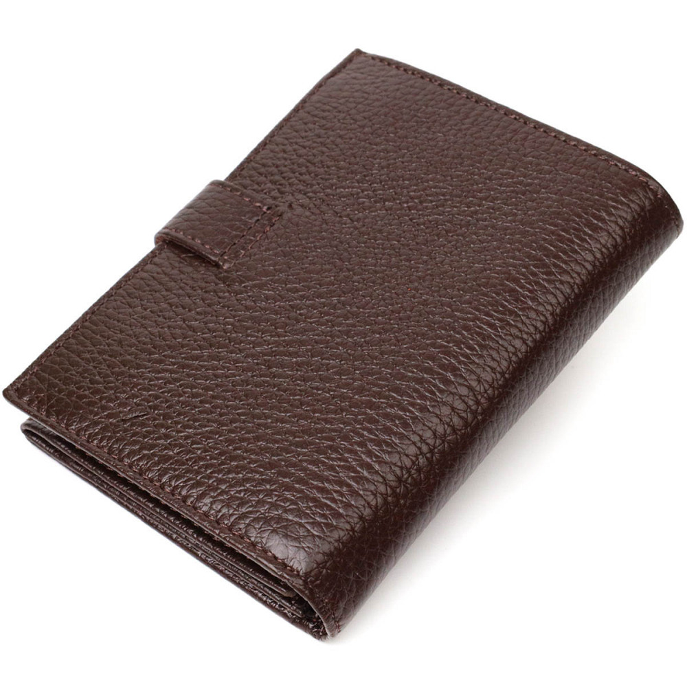 Практичний портмоне для чоловіків з натуральної зернистої шкіри Коричневий (BOND) Київ - фото 6