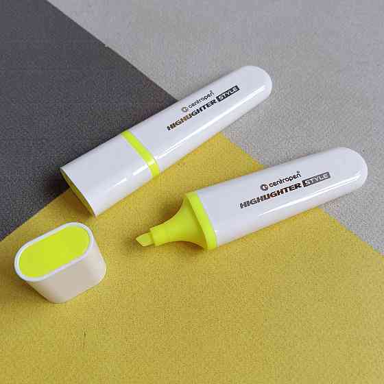 Текстмаркер "Centropen" клин. Highlighter Style 1-4,6мм жовтий Київ
